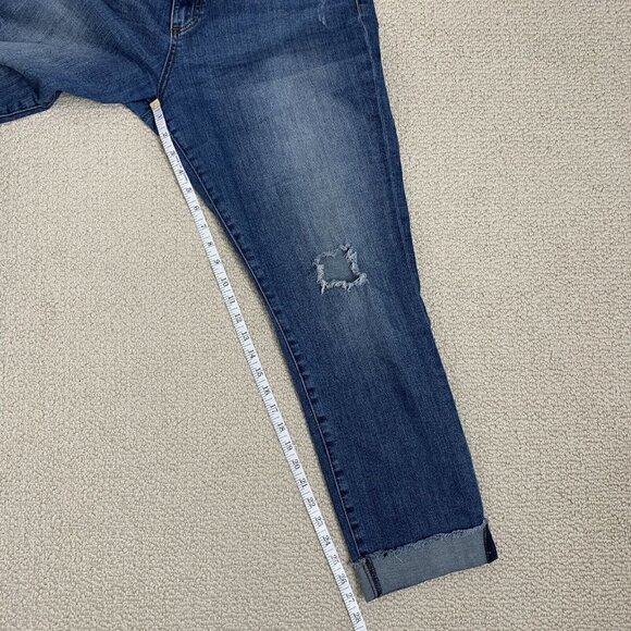 Kut From The Kloth Ankle Straight Leg Rolled Cuff Denim Blue Jeans Sz 14 - Picture 11 of 11